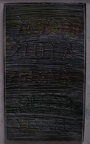 1976, 2009, 52×31 cm, akronex, sololit, akryl, dřevotříska, Modrá-žlutá-zelená-rudá, sig.