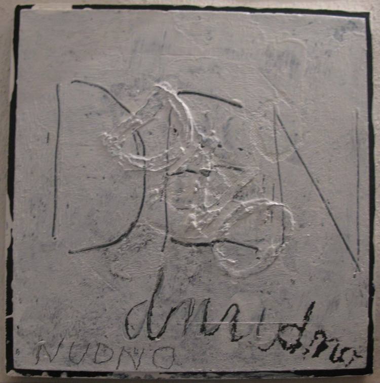 1976, 2009, 36×35 cm, akronex, sololit, akryl, dřevotříska, Dno-dne, sig.