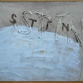 1977, 31×43 cm, akronex, sololit, akryl, dřevotříska, tužka, Stín, sig., soukr. sb.