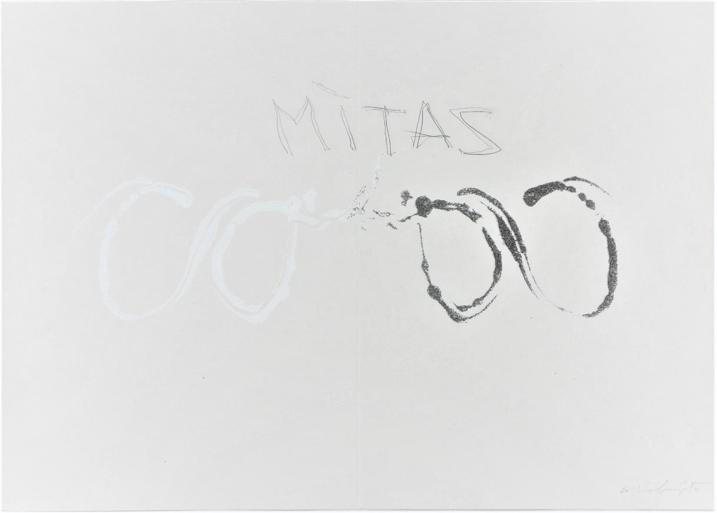 2010, 500×700 mm, akryl, tužka, kovové pliny, papír