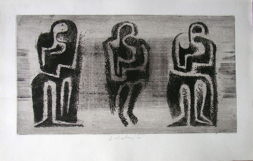 1960, 200×310 mm, lept, tiskařská barva, papír, sig. 