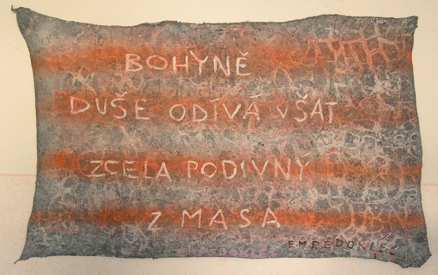 1987, 72×118 cm, akryl, plátno, Empedoklés, sig.