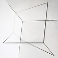 1971-76, 50×50×50 cm, nerez. trubky, tužka, světelný zdroj, Korelace prostoru 1, soukr. sb.275