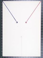 1971, 210×145 mm, fix, tužka, perforovaný papír, Vlajky, sig.