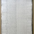 1986, 400×300 mm, tuš, papír, obouruční realizace maminčiných posledních vět, sig.