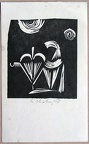 1961, 110×100 mm, tiskařská barva, papír, sig.