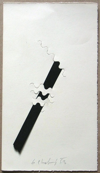 1963, 240×130 mm, koláž, papír, sig.