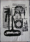 1965, 600×420 mm, reliéfní tisk, tiskařská barva, papír, kolážová grafika, sig.