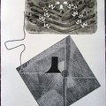 1966, 510×460 mm, reliéfní tisk, tiskařská barva, papír, kolážová grafika, sig.
