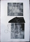 1966, 530×300 mm, reliéfní tisk, tiskařská barva, papír, kolážová grafika, sig.