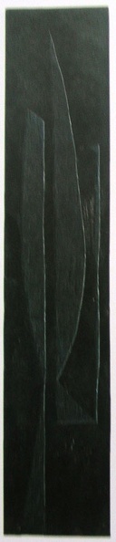 1963, 88,5×19 cm, dřevořez, překližka, Vertikála, sig.