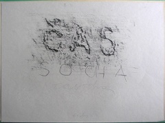 1976, 440×600 mm, frotáž, tužka, papír, sig.