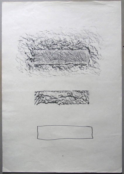 1976, 500×350 mm, frotáž, tužka, papír, sig.
