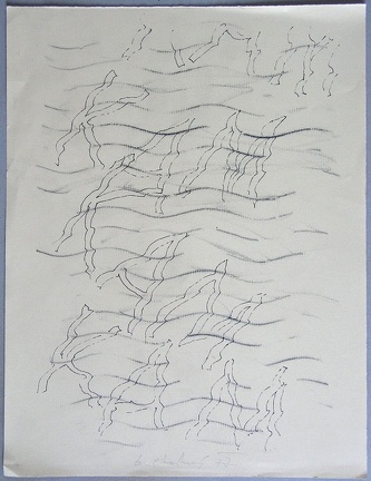 1977, 330×250 mm, frotáž, tužka, papír, sig.