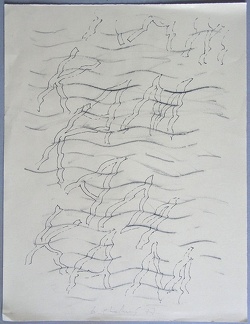 1977, 330×250 mm, frotáž, tužka, papír, sig.