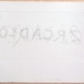 1976, 110×210 mm, reliefní tisk, tužka, papír, Zrcadlem, sig.