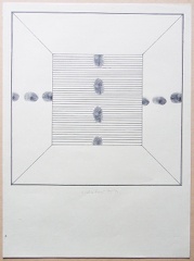 1972-73, 425×315 mm, tuš, otisk palce, razítková barva, papír, sig.