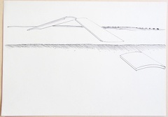 1973, 295×420 mm, tuš, papír, Projekt plastiky země - vzduch, sig.