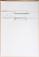 1973, 420×295 mm, tuš, papír, Projekt plastiky země - vzduch, sig.