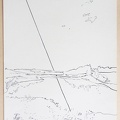 1973, 420×295 mm, tuš, papír, Projekt atmosferické plastiky - zrcadlení, sig.