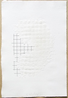 1970, 310×210 mm, reliéfní tisk, tuš, papír, Stopa magnetu, sig., rub