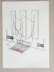 skicy 1968-75, tužka, tuš, akvarel, pastelka, papír