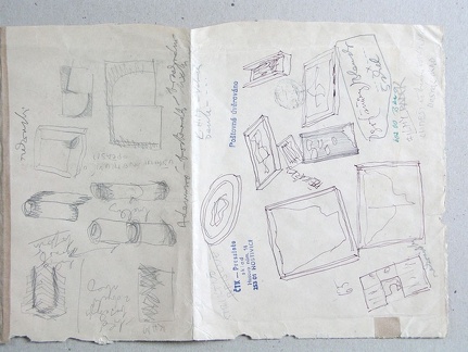 skicy 1968-75, tužka, kuličkové pero, papír