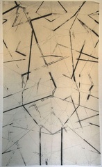 1991, 1550×920 mm, akryl, tužka, netkaný textil, sig.