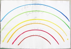 1991, 420×590 mm, tužka, barevné tuše, papír, Filolaos, sig.