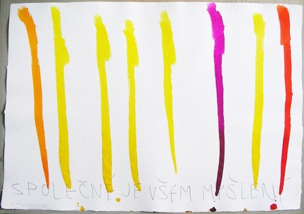 1991, 420×590 mm, tužka, barevné tuše, papír, Hérakleitos, sig.