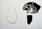 1979, 290×420 mm, tužka, popel, prořezávaný a mačkaný papír, sig.