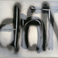 1987, 300×420 mm, akryl, sprej, papír, sig.