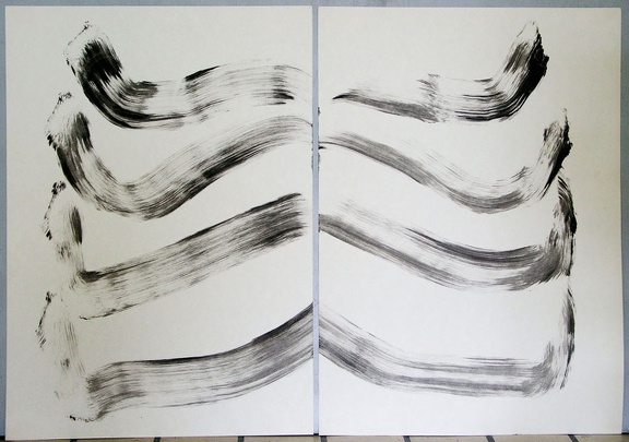 1985, 880×630 mm (2×), akryl, papír, sig.