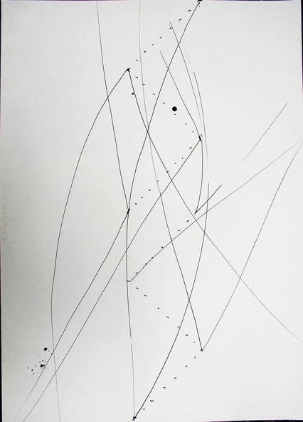 1997, 870×610 mm, obouruční kresba, tuš, perforace, papír, sig.