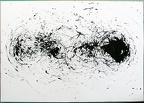 1993, 440×625 mm, akryl, papír, Kresba železnými pilinami magnetem, sig.