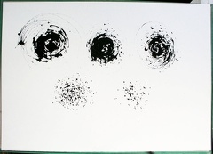 1994, 440×620 mm, akryl, papír, Kresba železnými pilinami magnetem, sig.
