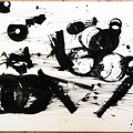 1991, 600×840 mm, akryl, tužka, papír, Kresba s překážkami, sig.