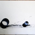 1992, 510×720 mm, akryl, papír, Kresba s překážkami, sig.