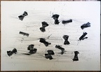 1992, 700×1000 mm, akryl, tužka, papír, Kresba s překážkami, sig.