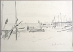 1957, 300×420 mm, tužka, papír, Polské pobřeží, sig.