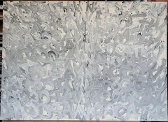 1987, 70×97 cm, karton, akryl, Na počátku bylo, sig.
