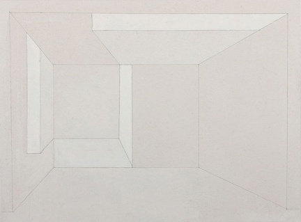 1972, 1996, 35×43 cm, akryl, tužka, plátno, Korelace prostoru, sig., soukr. sb. 134