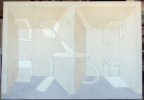 1972, 1996, 57×81 cm, plátno, tužka, akryl, Bydliště - projekt tlakové disperze II, sig.