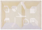 1972, 1996, 2005, 57×81 cm, plátno, tužka, akryl, Bydliště-projekt tlakové disperze II, sig.