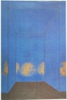 1973, 108,5×72,5 cm, plátno, akryl, razítko, Stopy v prostoru I, sig., Česká pojišťovna