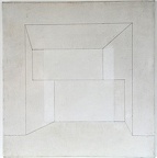 1975, 37×38 cm, plátno, akryl, tužka, Korelace prostoru, sig.,sbírka J.Valocha NG Praha, O 18350