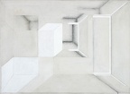 1976-78, 58×80 cm, plátno, tužka, akryl, Klamný prostor I, sig., KGVUZ O1254