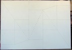 1997, 57×81 cm, plátno, tužka, akryl, perforace, Korelace prostoru,  sig.
