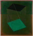 1974, 1996, 100×90 cm, plátno, akryl, tužka, Zelená krychle, sig., soukr. sb.