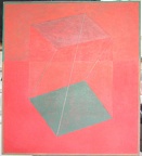 1974, 1996, 100×90 cm, plátno, akryl, tužka, Červená krychle, sig., soukr. sb.